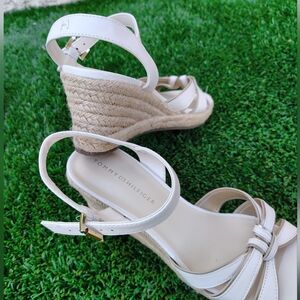 Tommy Hilfiger Women's Cream Wedge Sandals